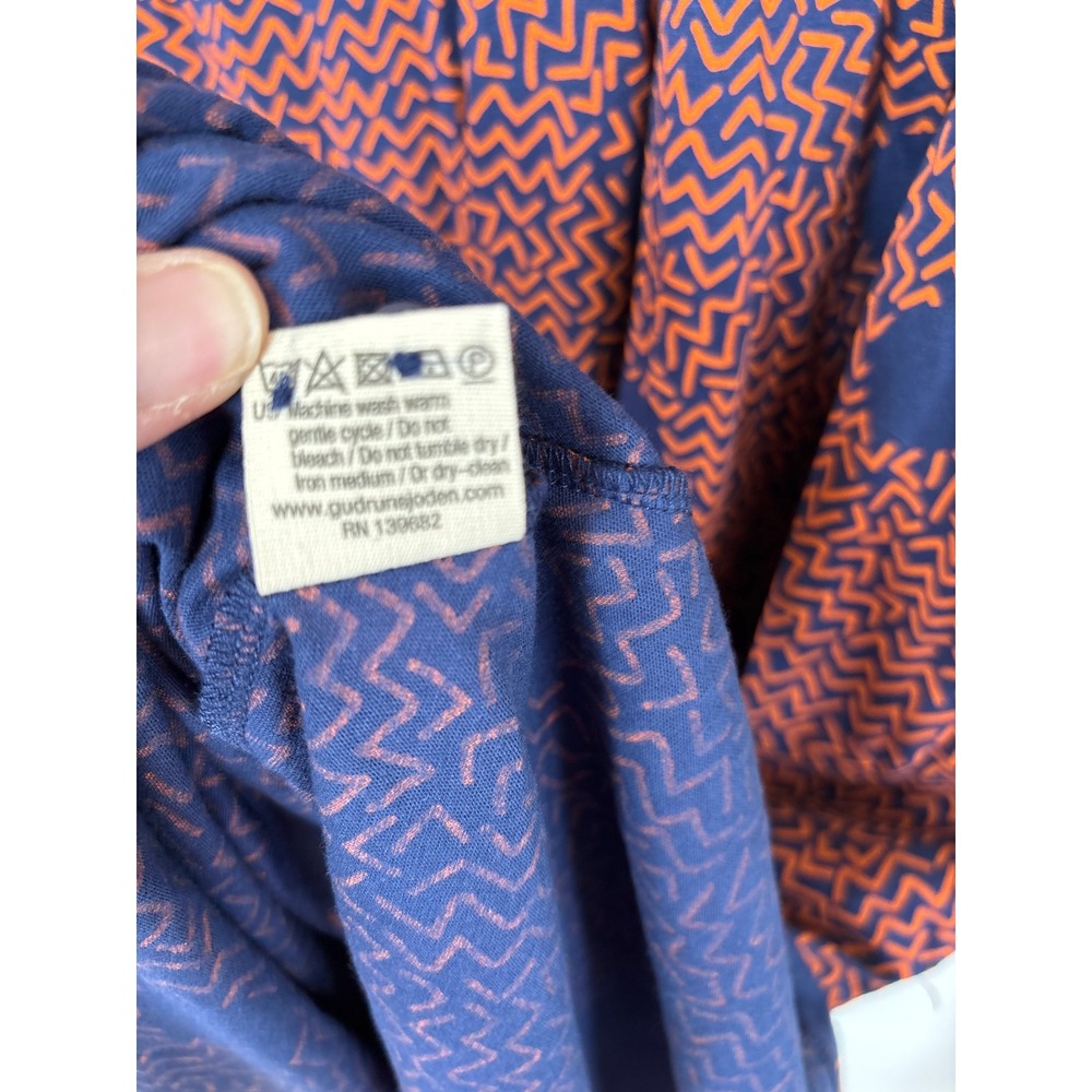 Gudrun Sjoden Womens Large Orange Blue Geometric Cotton Sleeveless Midi Dress - Picture 4 of 10